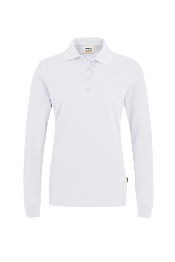 HAKRO Damen Longsleeve-Poloshirt MIKRALINAR®, weiss, M