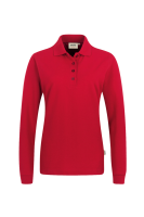 HAKRO Damen Longsleeve-Poloshirt MIKRALINAR®, rot, M