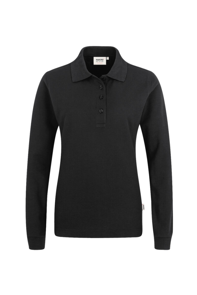 HAKRO Damen Longsleeve-Poloshirt MIKRALINAR®, schwarz, M