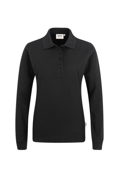 HAKRO Damen Longsleeve-Poloshirt MIKRALINAR®, schwarz