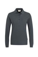 HAKRO Damen Longsleeve-Poloshirt MIKRALINAR®, anthrazit, 6XL