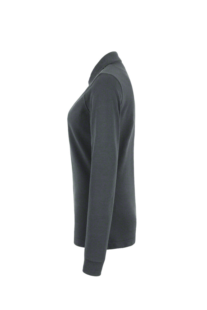 HAKRO Damen Longsleeve-Poloshirt MIKRALINAR®, anthrazit, 6XL