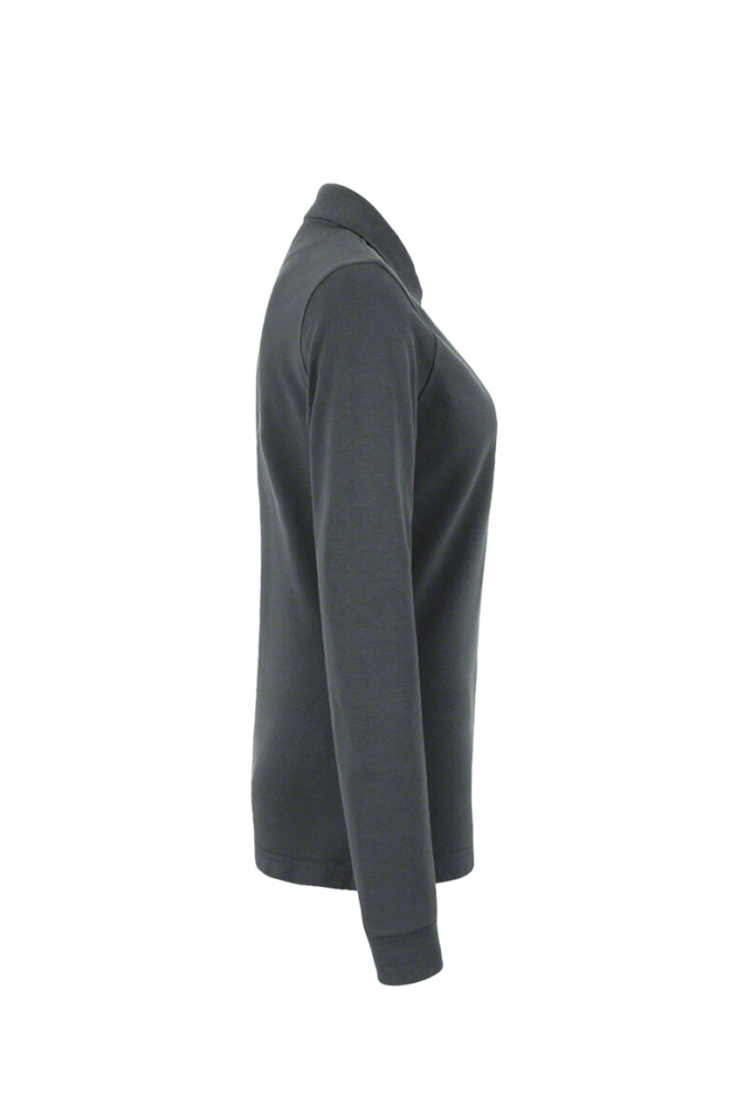 HAKRO Damen Longsleeve-Poloshirt MIKRALINAR®, anthrazit, 6XL