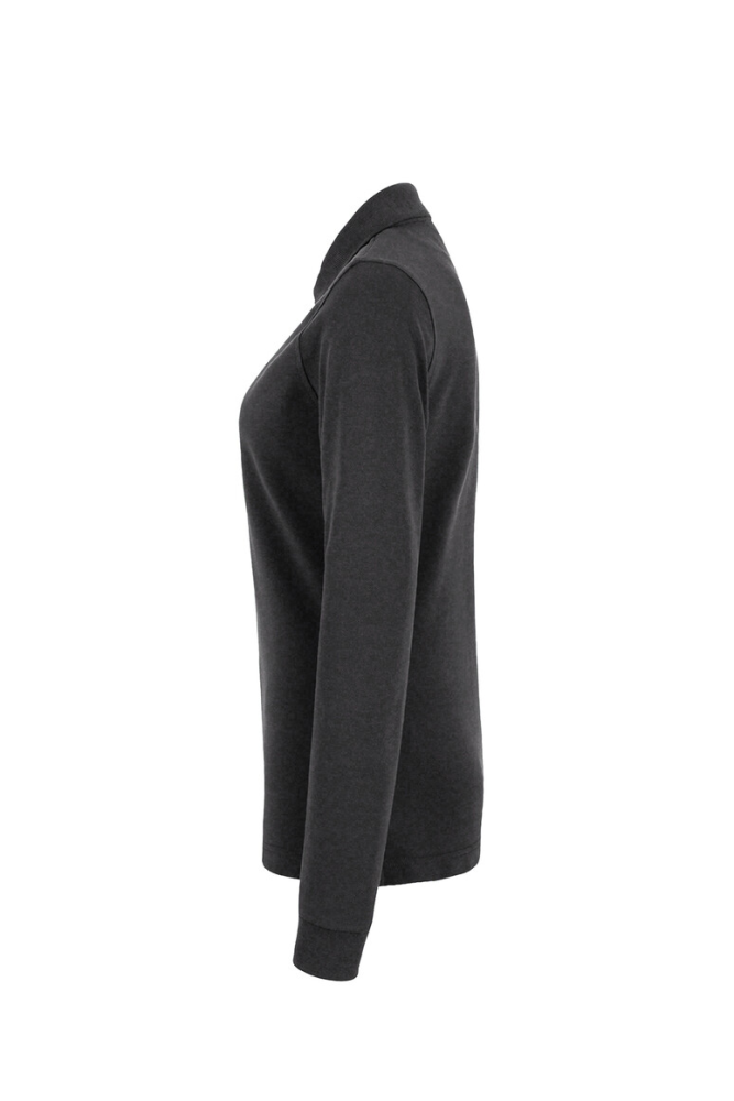 HAKRO Damen Longsleeve-Poloshirt MIKRALINAR®, karbongrau, 4XL