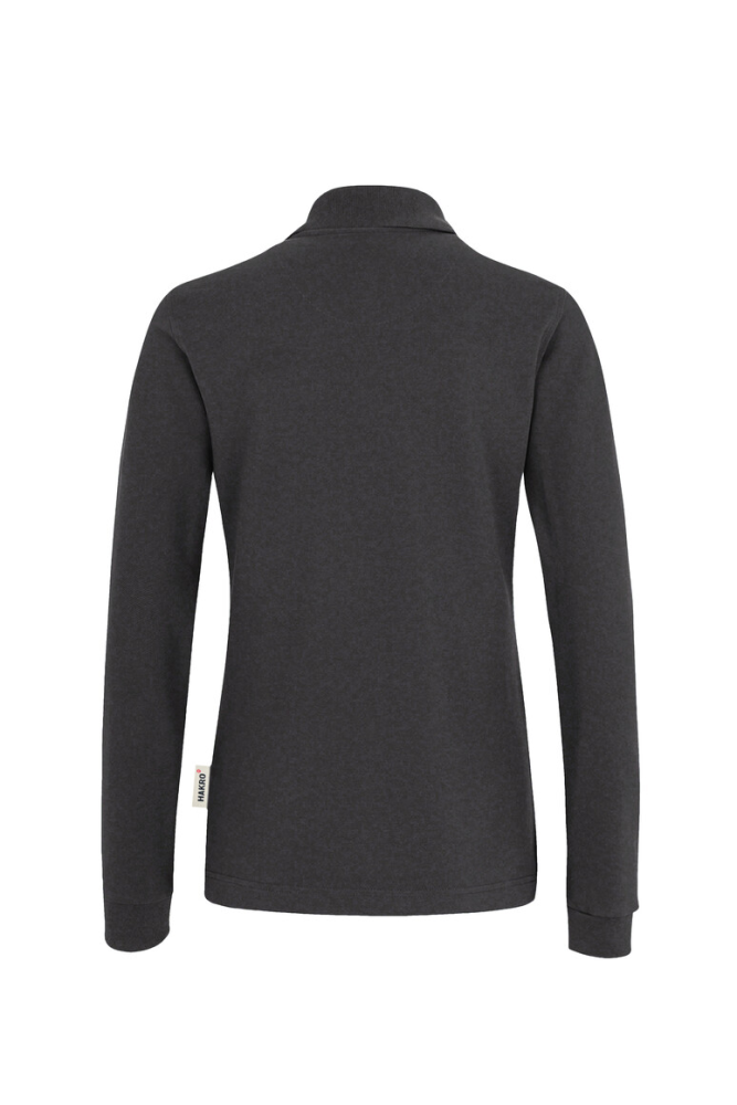 HAKRO Damen Longsleeve-Poloshirt MIKRALINAR®, karbongrau, 4XL