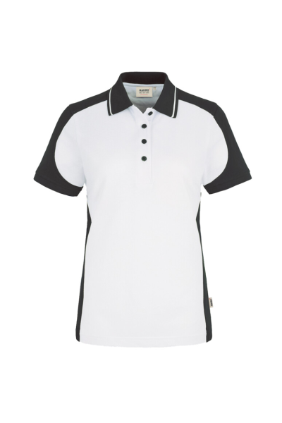 HAKRO Damen Poloshirt Contrast MIKRALINAR®, weiss/anthrazit