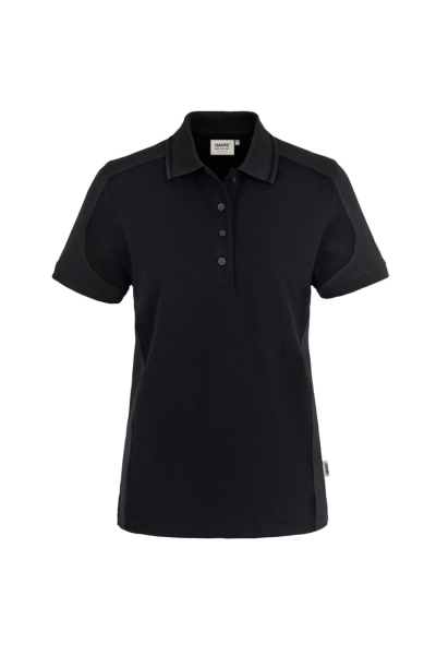 HAKRO Damen Poloshirt Contrast MIKRALINAR®, schwarz/anthrazit