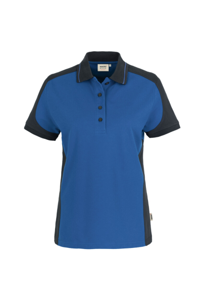HAKRO Damen Poloshirt Contrast MIKRALINAR®, royalblau/anthrazit