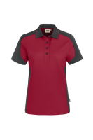 HAKRO Damen Poloshirt Contrast MIKRALINAR®, weinrot/anthrazit