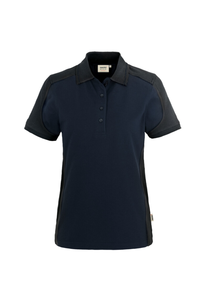 HAKRO Damen Poloshirt Contrast MIKRALINAR®, tinte/anthrazit, S