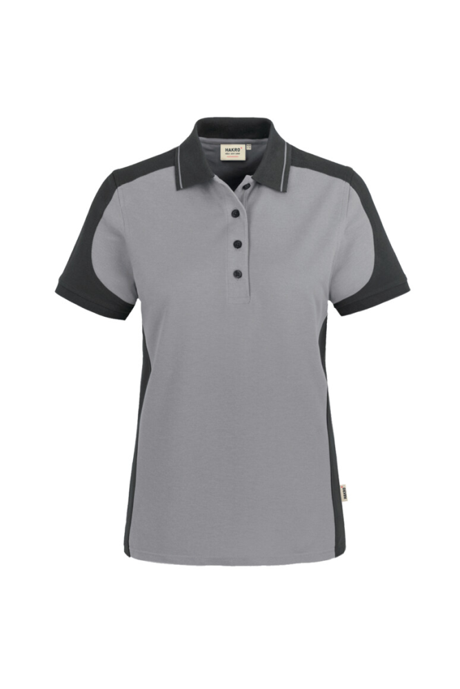 HAKRO Damen Poloshirt Contrast MIKRALINAR®, titan/anthrazit, L