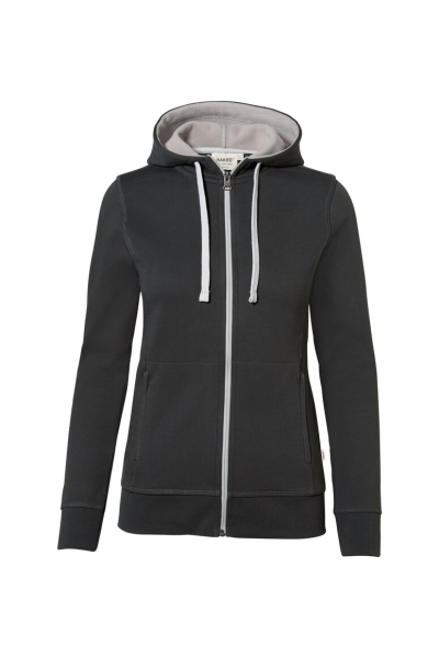 HAKRO Damen Kapuzenjacke Bonded ECO, anthrazit/silber