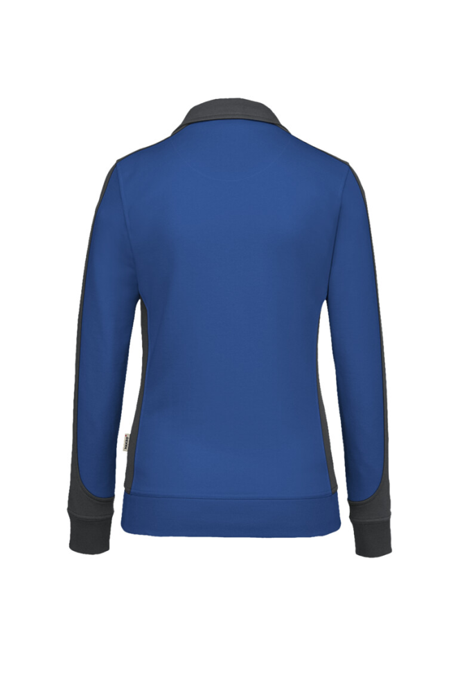 HAKRO Damen Sweatjacke Contrast MIKRALINAR®, royalblau/anthrazit