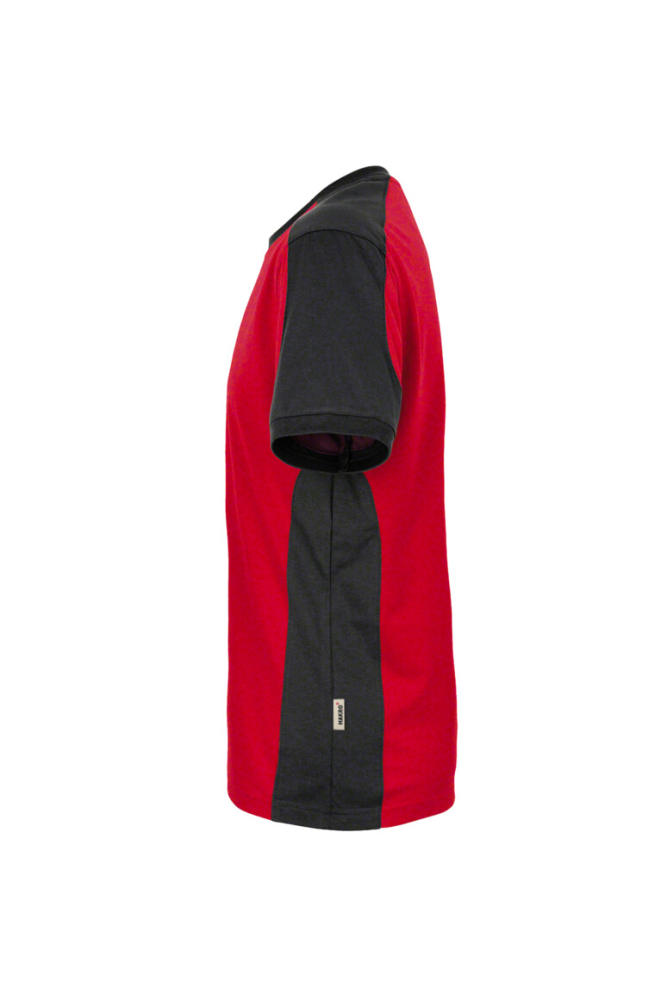 HAKRO T-Shirt Contrast MIKRALINAR®, rot/anthrazit, XL