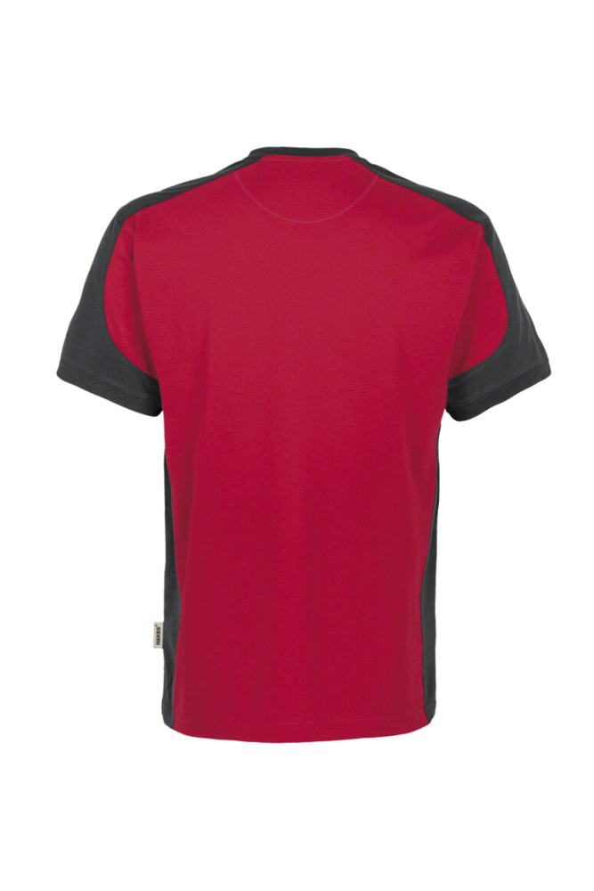 HAKRO T-Shirt Contrast MIKRALINAR®, rot/anthrazit, XL
