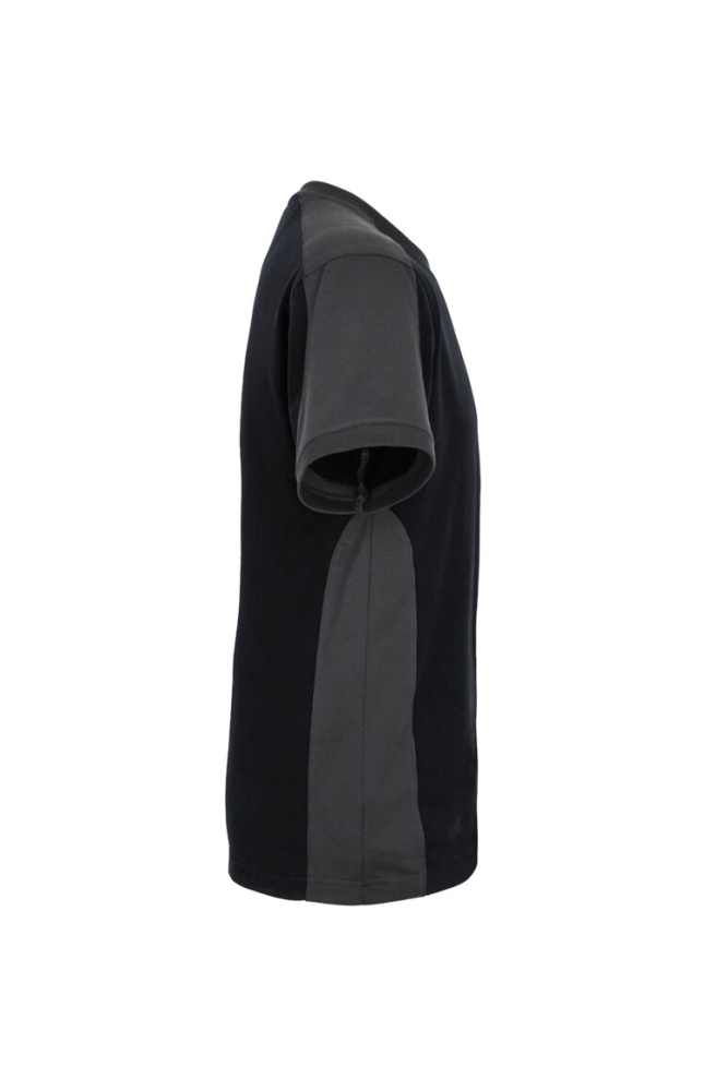 HAKRO T-Shirt Contrast MIKRALINAR®, schwarz/anthrazit, 5XL