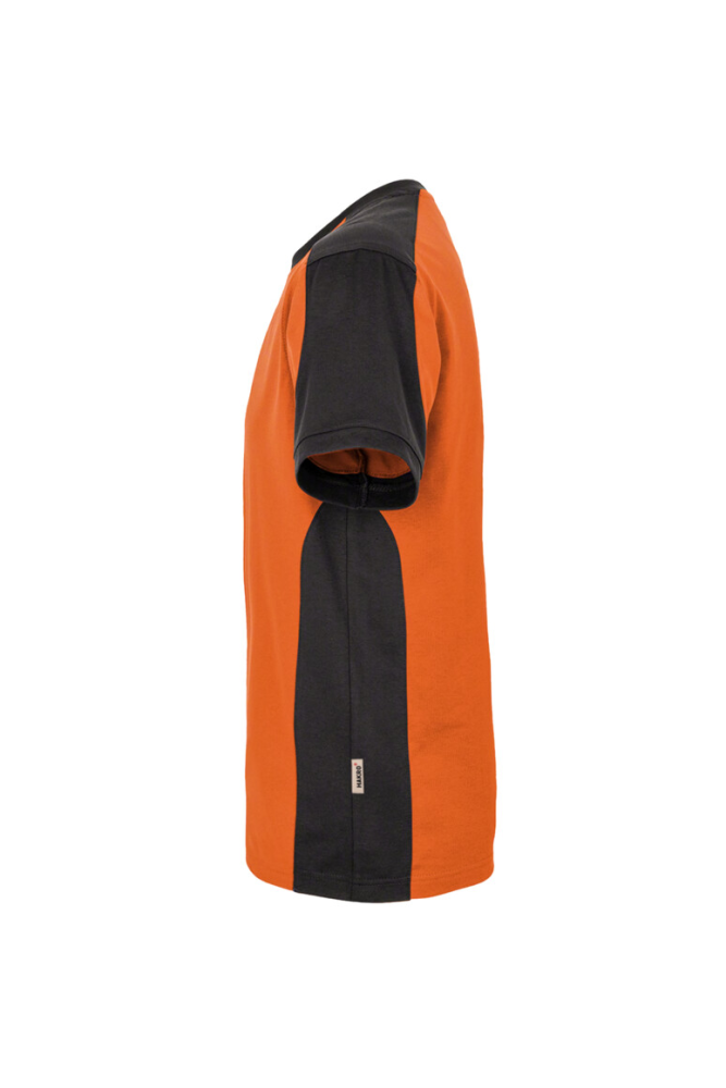 HAKRO T-Shirt Contrast MIKRALINAR®, orange/anthrazit, XL