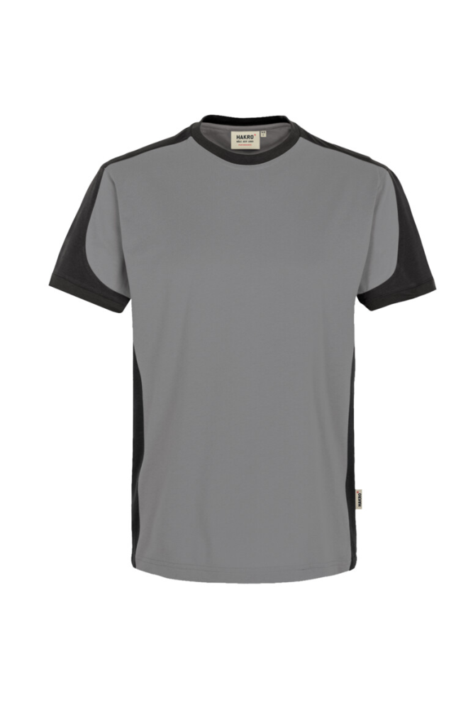 HAKRO T-Shirt Contrast MIKRALINAR®, titan/anthrazit, S