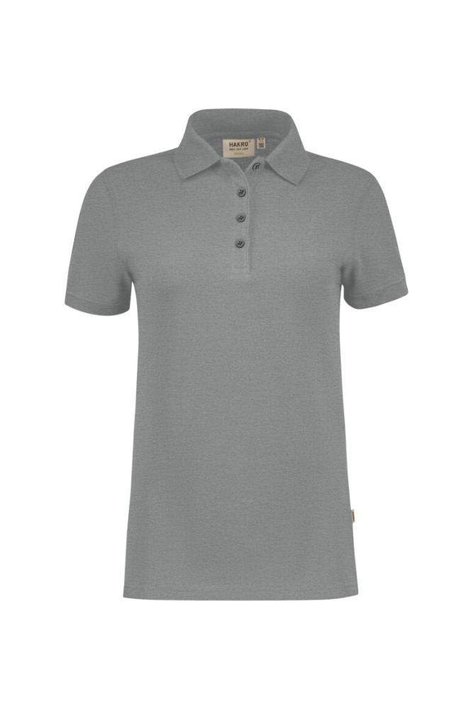 HAKRO Damen Poloshirt Bio-Baumwolle GOTS, grau meliert, 2XS