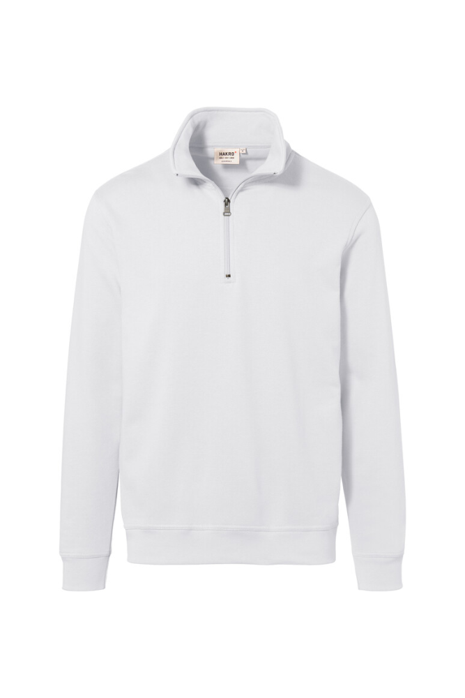 HAKRO Zip-Sweatshirt Premium, weiss, L