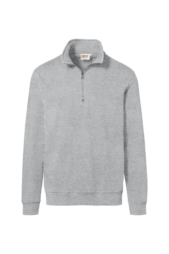 HAKRO Zip-Sweatshirt Premium, ash meliert, S