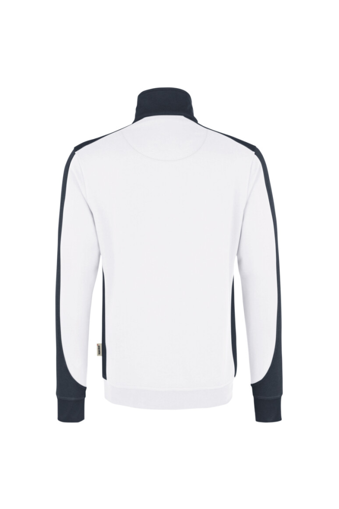 HAKRO Zip-Sweatshirt Contrast MIKRALINAR®, weiss/anthrazit, 2XL