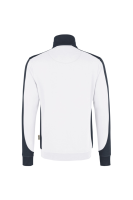 HAKRO Zip-Sweatshirt Contrast MIKRALINAR®, weiss/anthrazit, 2XL