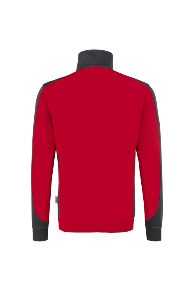 HAKRO Zip-Sweatshirt Contrast MIKRALINAR®, rot/anthrazit, M