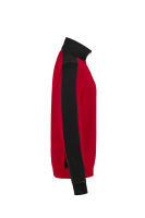 HAKRO Zip-Sweatshirt Contrast MIKRALINAR®, rot/anthrazit, M