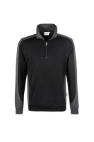 HAKRO Zip-Sweatshirt Contrast MIKRALINAR®, schwarz/anthrazit, M