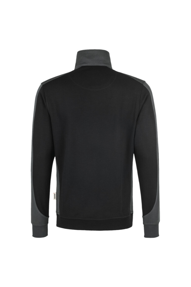 HAKRO Zip-Sweatshirt Contrast MIKRALINAR®, schwarz/anthrazit, M