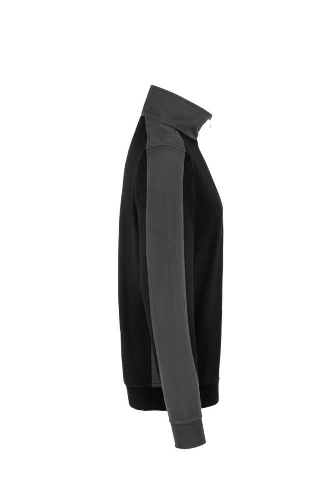 HAKRO Zip-Sweatshirt Contrast MIKRALINAR®, schwarz/anthrazit, M