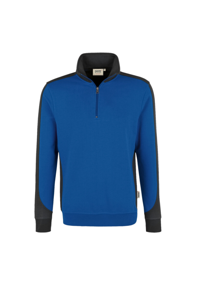 HAKRO Zip-Sweatshirt Contrast MIKRALINAR®, royalblau/anthrazit, M