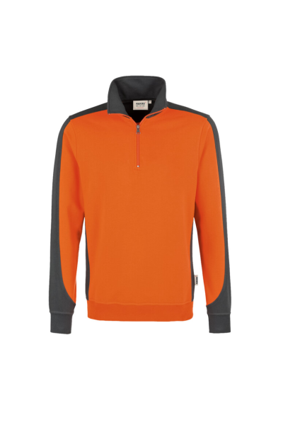 HAKRO Zip-Sweatshirt Contrast MIKRALINAR®, orange/anthrazit