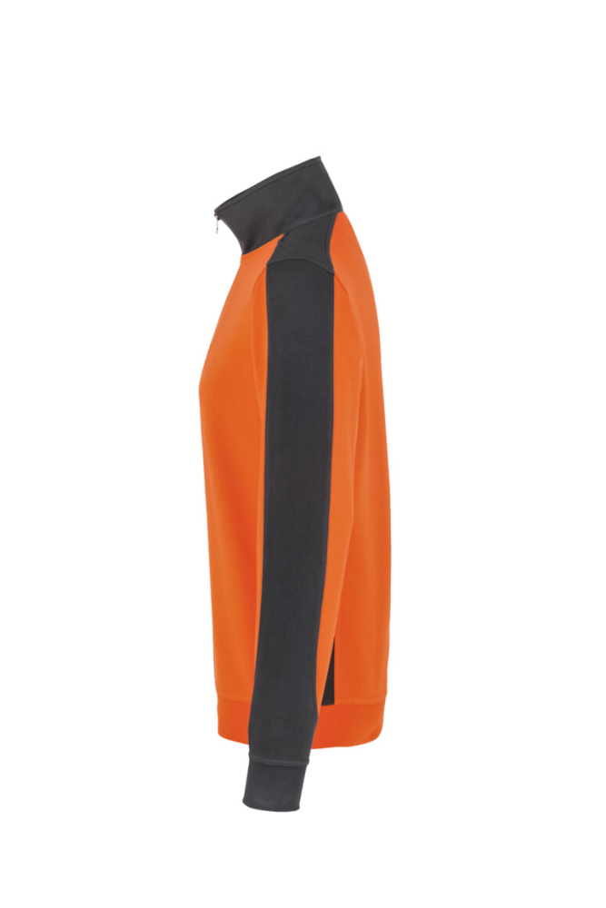 HAKRO Zip-Sweatshirt Contrast MIKRALINAR®, orange/anthrazit, M