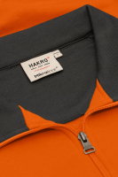HAKRO Zip-Sweatshirt Contrast MIKRALINAR®, orange/anthrazit, M
