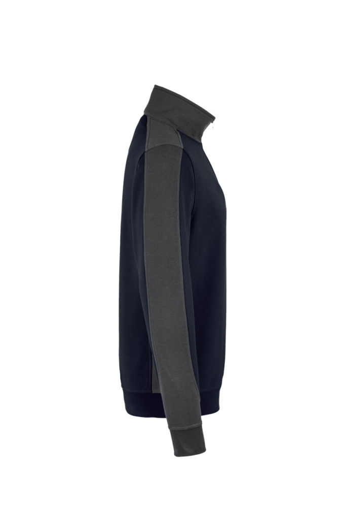 HAKRO Zip-Sweatshirt Contrast MIKRALINAR®, tinte/anthrazit, S