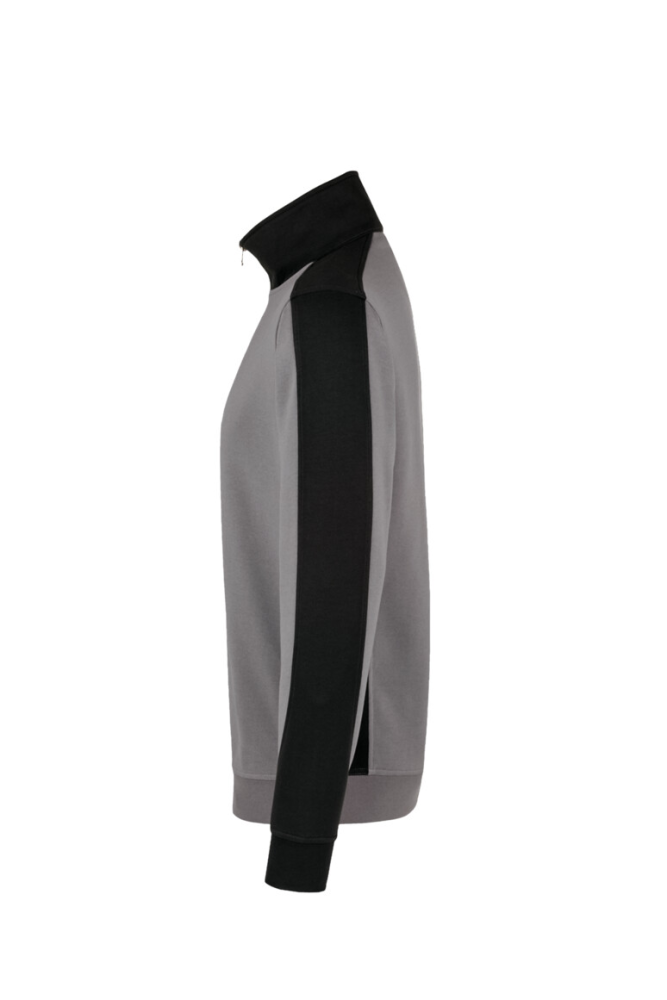 HAKRO Zip-Sweatshirt Contrast MIKRALINAR®, titan/anthrazit, M