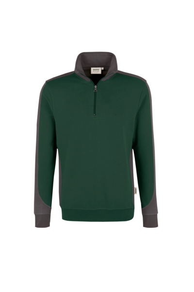 HAKRO Zip-Sweatshirt Contrast MIKRALINAR®, tanne/anthrazit