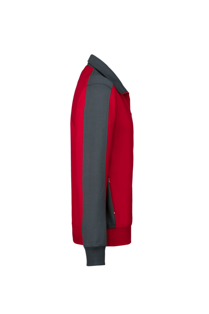 HAKRO Sweatjacke Contrast MIKRALINAR®, rot/anthrazit, M