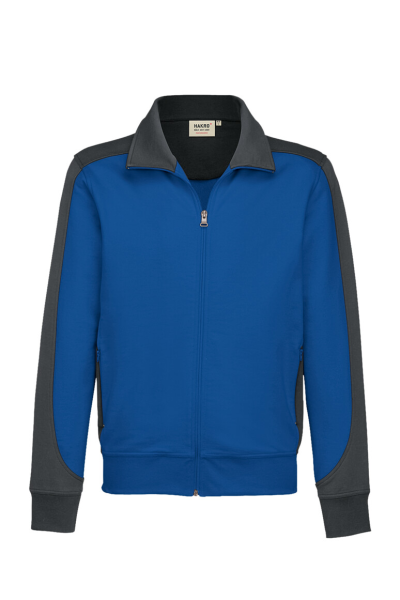 HAKRO Sweatjacke Contrast MIKRALINAR®, royalblau/anthrazit