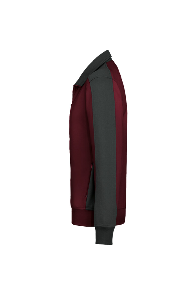 HAKRO Sweatjacke Contrast MIKRALINAR®, weinrot/anthrazit