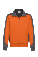 HAKRO Sweatjacke Contrast MIKRALINAR®, orange/anthrazit, 5XL