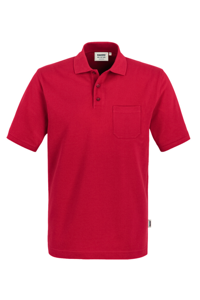 HAKRO Pocket-Poloshirt Top, rot, 2XL
