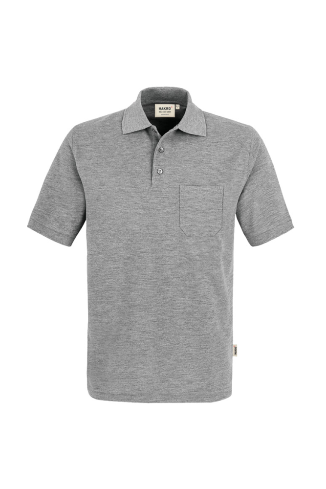 HAKRO Pocket-Poloshirt Top, grau meliert, XS