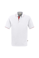 HAKRO Poloshirt Casual, weiss/rot, L