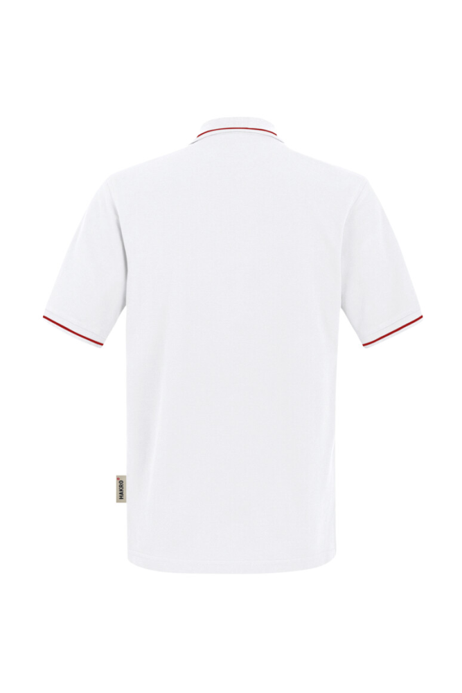 HAKRO Poloshirt Casual, weiss/rot, L