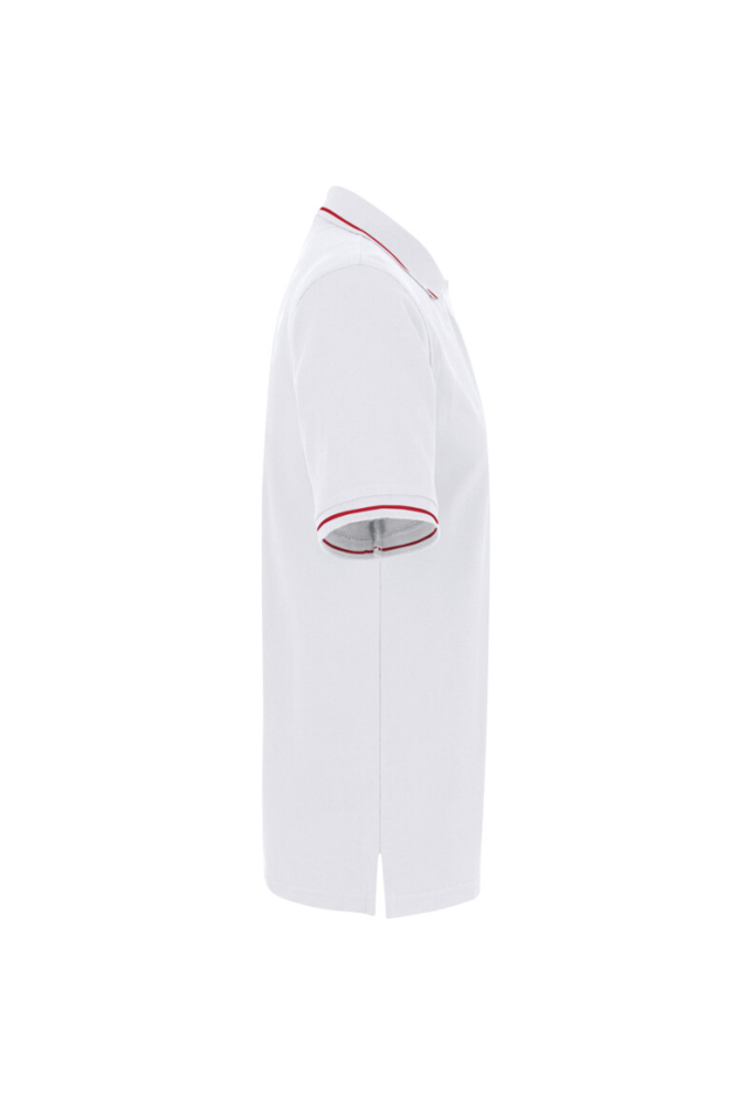 HAKRO Poloshirt Casual, weiss/rot, L