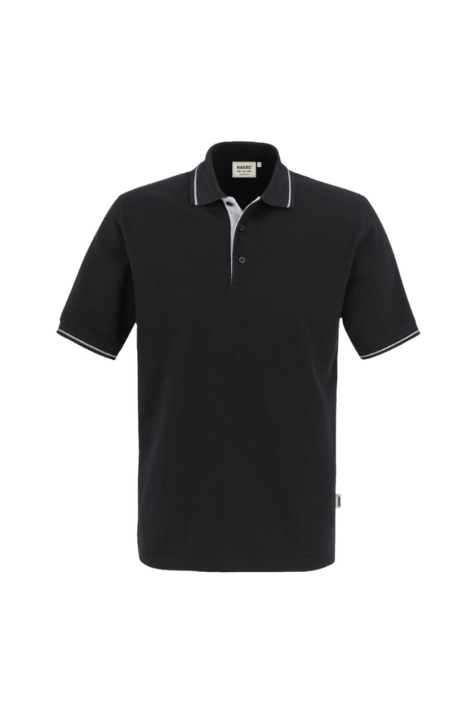 HAKRO Poloshirt Casual, schwarz/silber, M