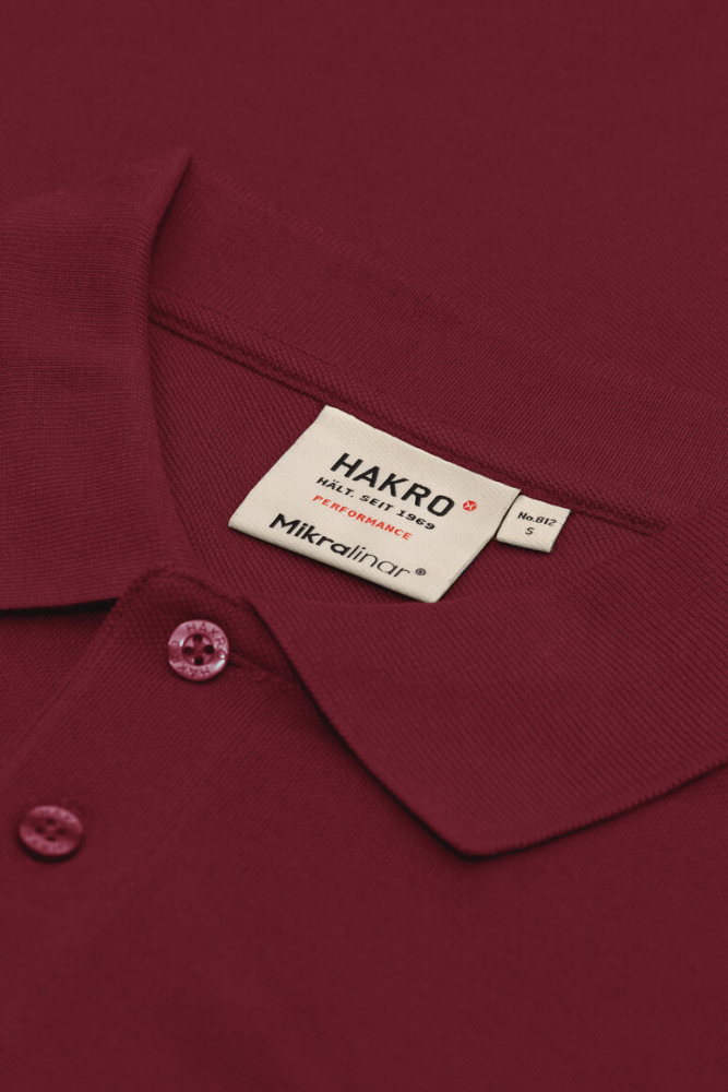 HAKRO Pocket-Poloshirt MIKRALINAR®, weinrot, M